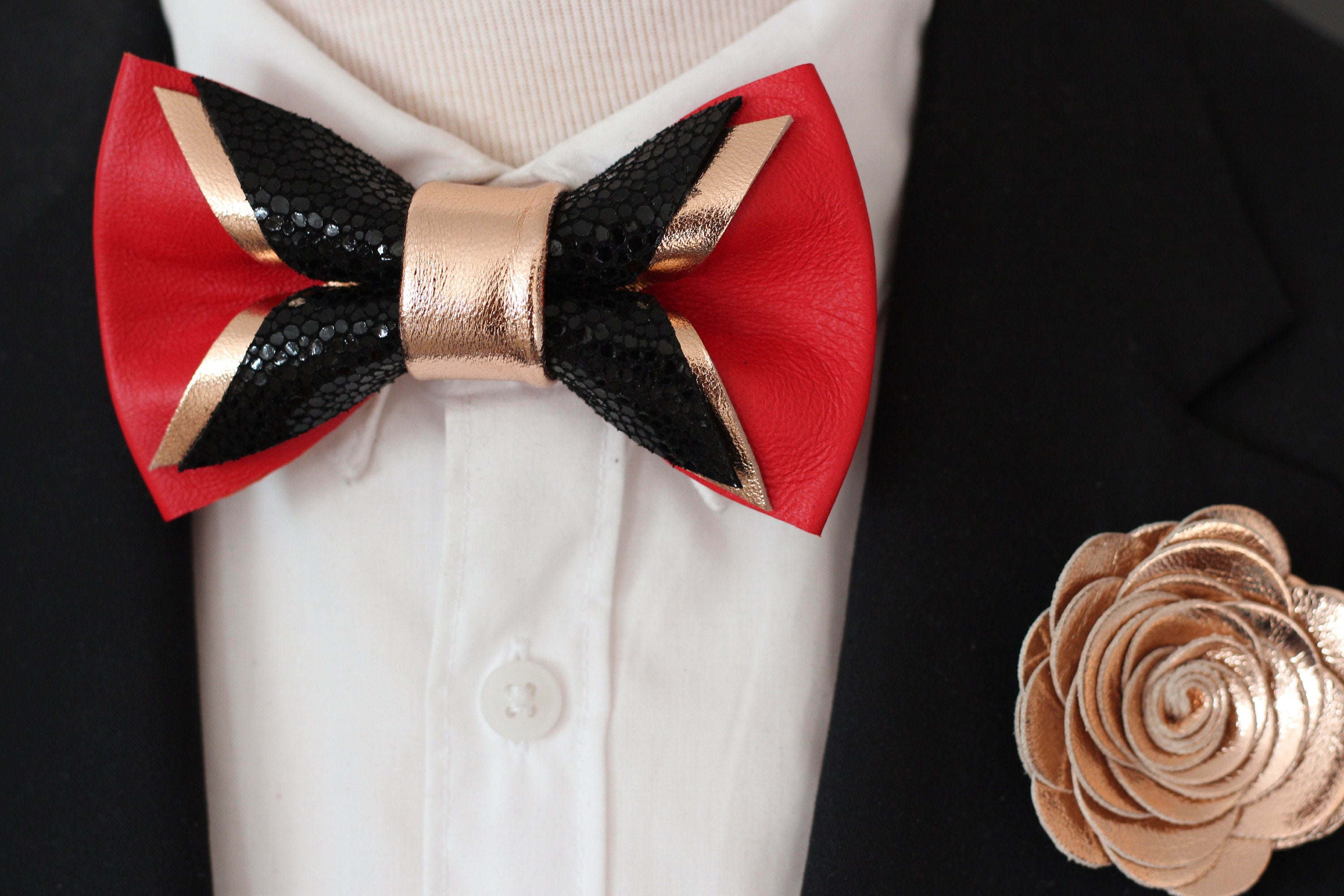 All Black Suit Red Bow Tie For Prom Il Fullxfull.4661508797 6zn4