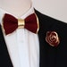burgundy gold bow tie
