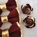 burgundy gold bow tie