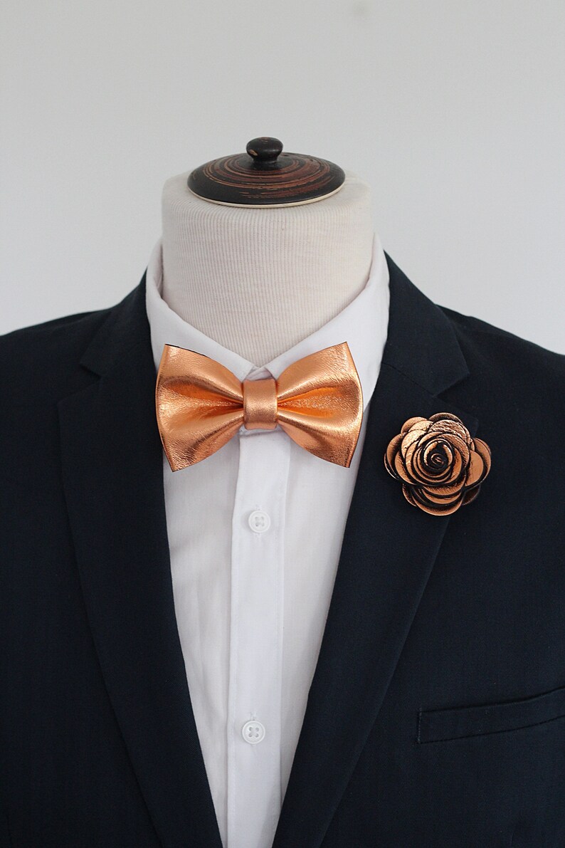 Mens copper bow tie supenders set bronze bow tie for men Etsy