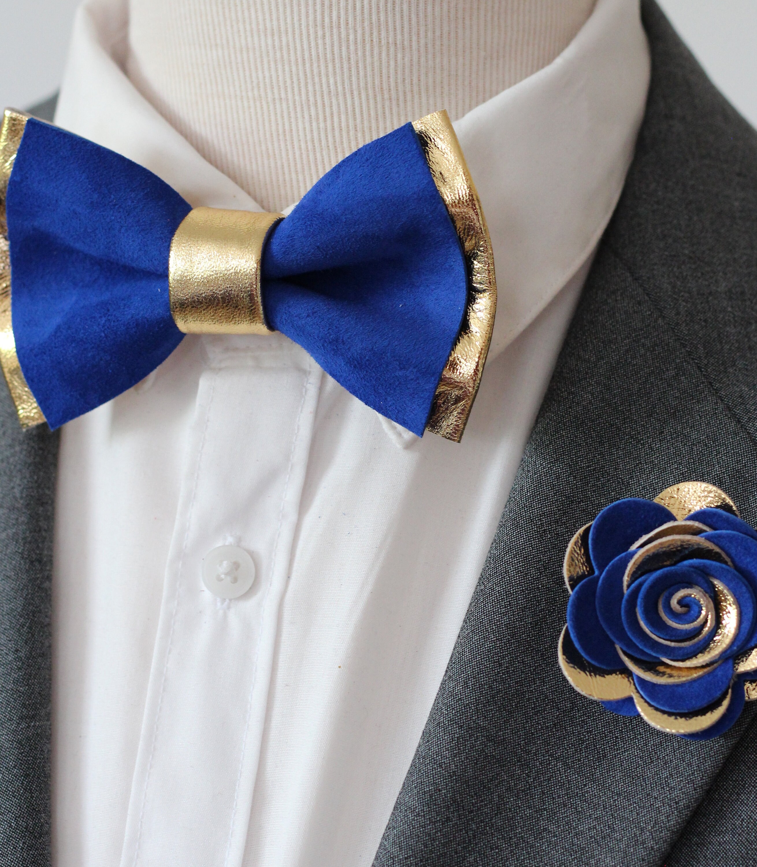 Royal Blue Gold Bow Tie for Menboysnavyroyal Blue 