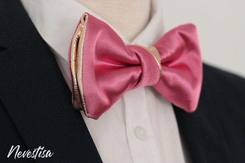 prom boys dusty rose blush satin formal groomsmen bowtie Pink bow tie set men hot pink bow tie for men,rose gold wedding suspenders set