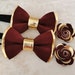 burgundy gold bow tie