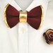 burgundy gold bow tie
