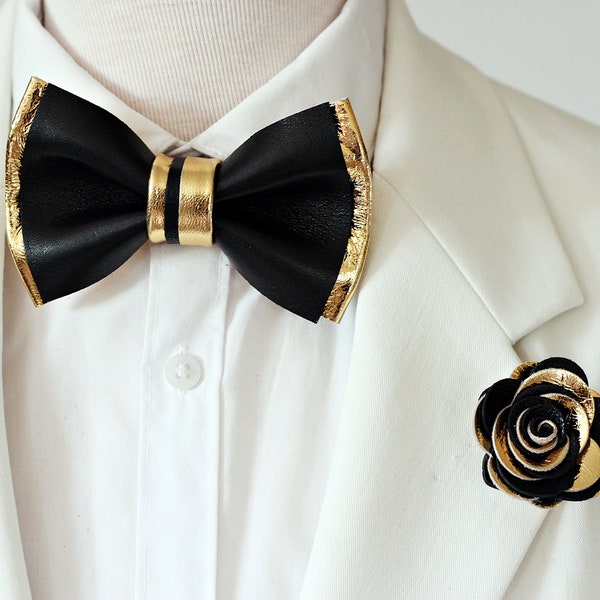 large gold bow tie