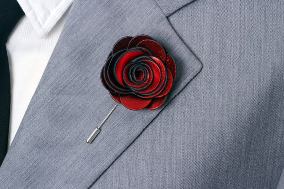 Valentines Day Red Rose Lapel Flower Lapel Pin Modern Etsy