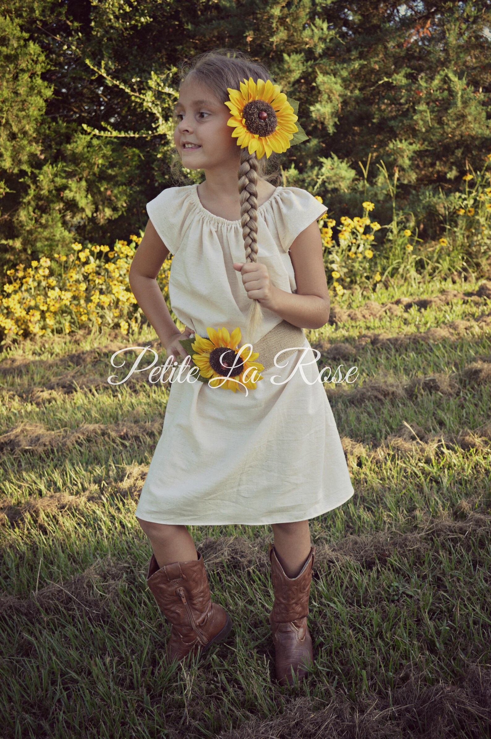 Flower Girl Sunflower Dress Size 4/5 Rustic Western Boho Etsy