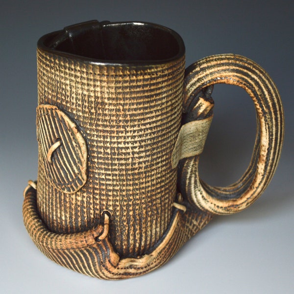 Hand Built Beer Mug, Coffee Mug, Tea Mug, Cup, Stoneware Ceramic Pottery