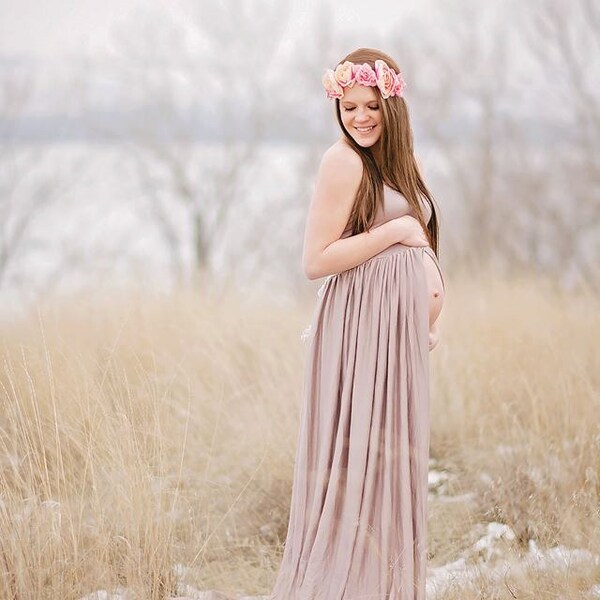 Ready To Ship Maternity Gown, Stretch Maternity Dress, Maternity Photography Prop