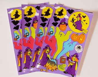 Set of 4 Maxi Sandylion HALLOWEEN Scrapbooking sticker Sheets,Retired Sticker designs. Scrapbooking & Card making.Crafts projects collector