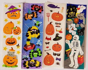 Set of 4 Sandylion HALLOWEEN sticker strips,Retired Sticker designs. Scrapbooking & Card making,New,Spiders,Pumkins,Ghosts Bats