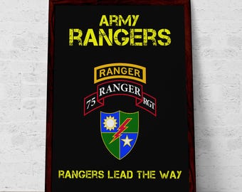 Army Rangers Insignia Poster: Military Art, Motivation Gift
