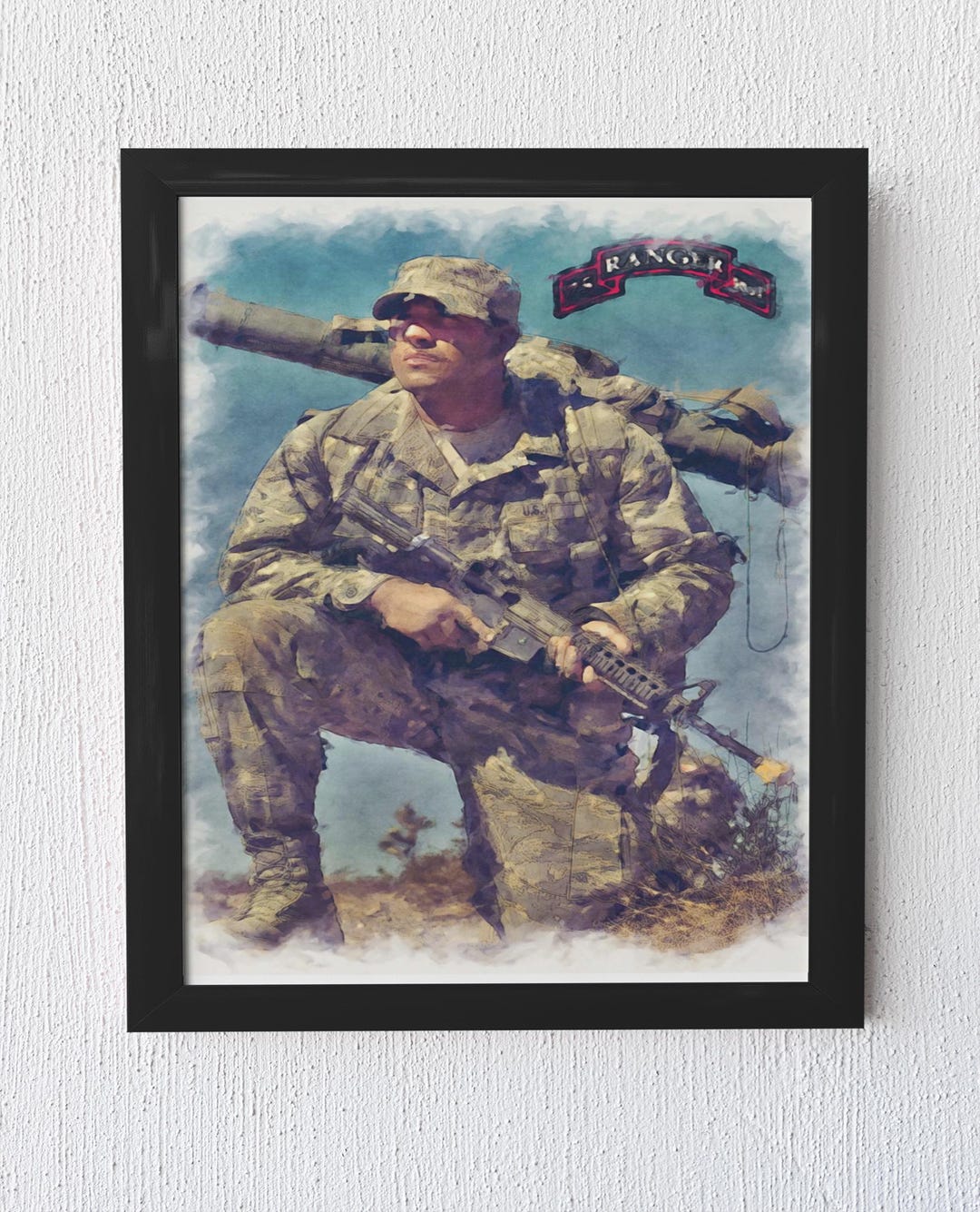 Army Ranger Watercolor Art Poster – Military Combat Decor - Etsy