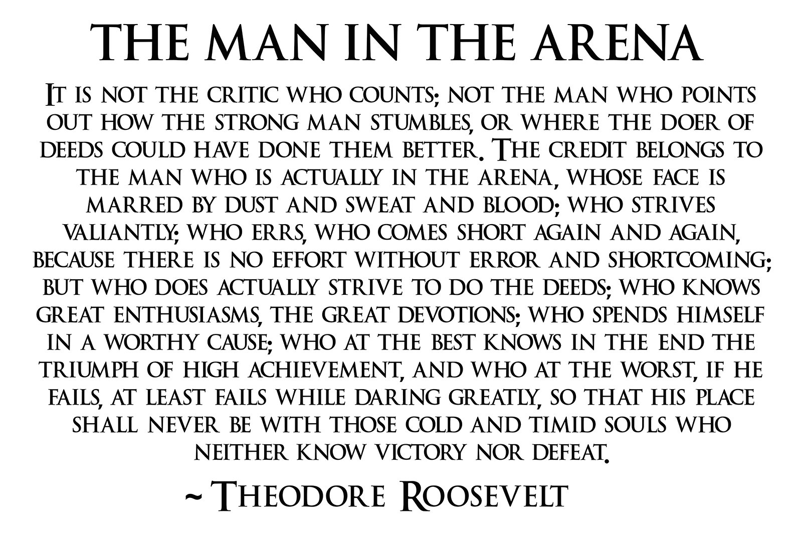 The Man In The Arena Printable Free Printable Word Searches