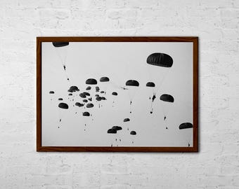 Army Airborne Poster – Military Paratroopers Art, Patriotic Decor