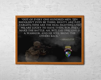 Army Ranger Poster – Heraclitus Quote, Military Wall Art