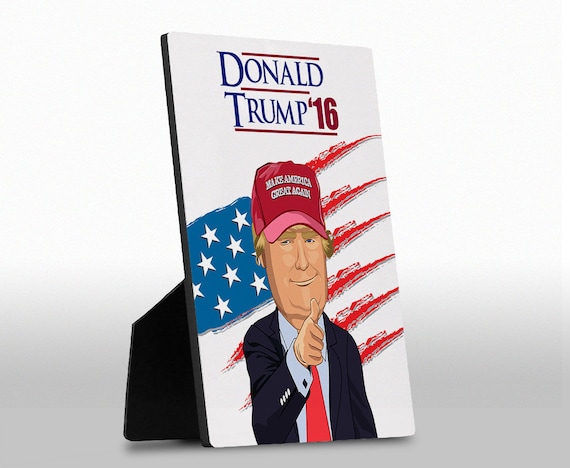 President Donald Trump Desktop Art Panel W Stand Easel80 Etsy
