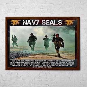 Navy Seals Ethos Poster, Navy Seals Poster, Navy Seals Motivation, Motivation Poster, Inspiration Poster, US Navy Poster, Special Forces