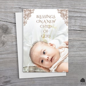 5x7 druckbare Taufkarte, Baby-Taufkarte, Tauf-Grußkarte, Kind Gottes Taufkarte, Geschenk für Baby Taufe, Junge Mädchen Taufe