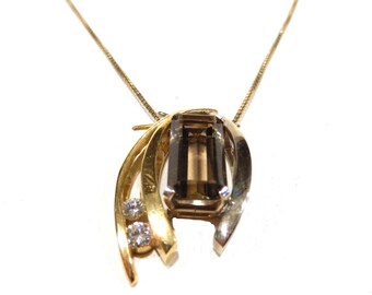 Vintage Designer Topaz and Moissanite Pendant