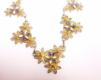 Vintage Filigree and Enamel Necklace