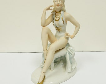 Vintage Ballerina Porcelain Figurine, Unterweissbach, Germany