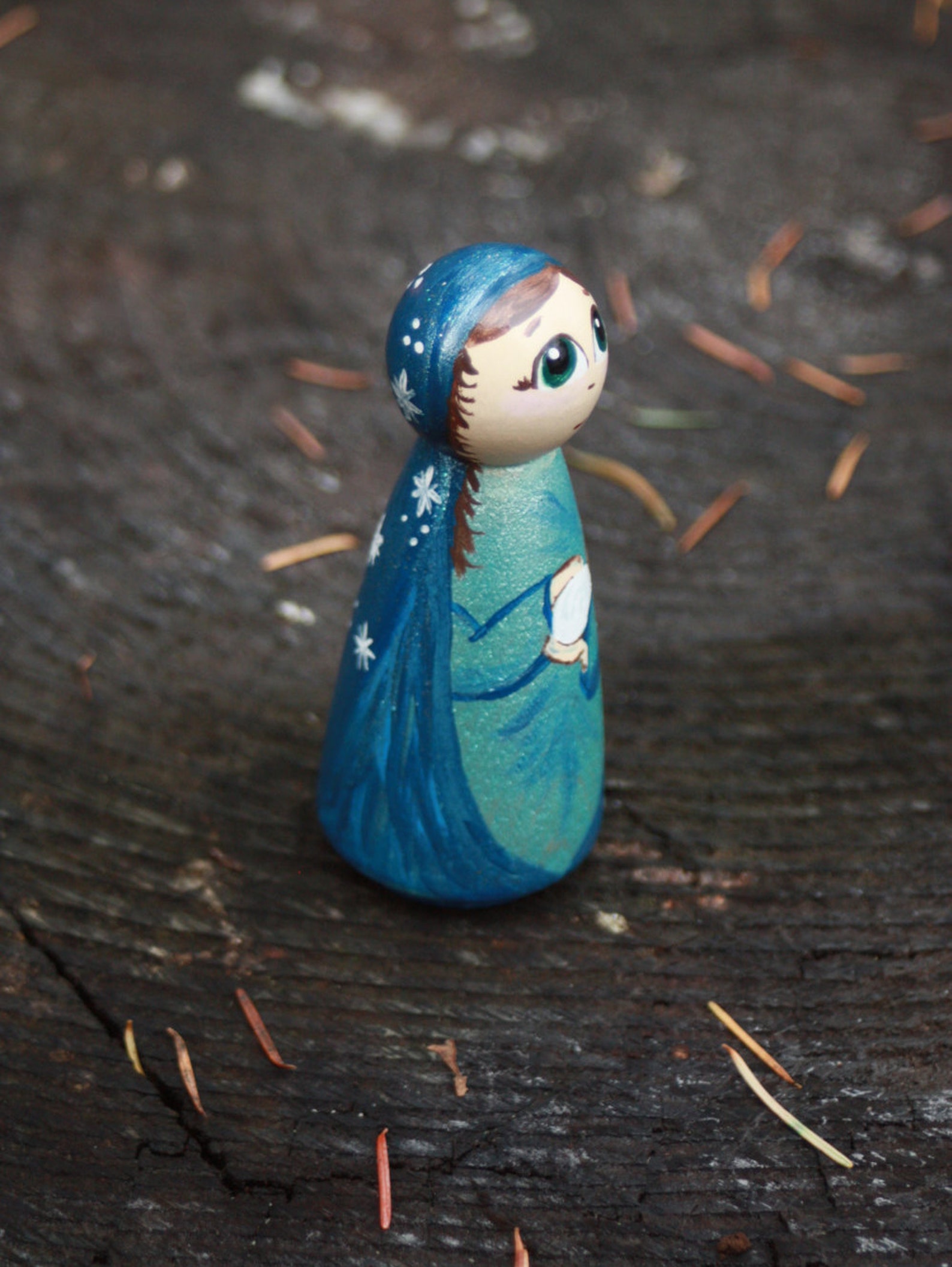 Mary Mother of God Wood Peg Doll Blessed Mother Wooden Peg Etsy