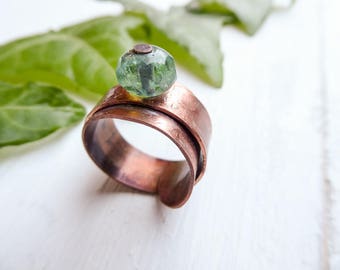 Anello In Argento Sterling 925 Con Turchese Verde Rame - Pietra Naturale, Design Bezel, Fatto A Mano In India - 2
