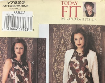 V1297 Vogue Sewing Pattern Today/'s Fit Sandra Betzina Loose Fitted Dress B32-55/"