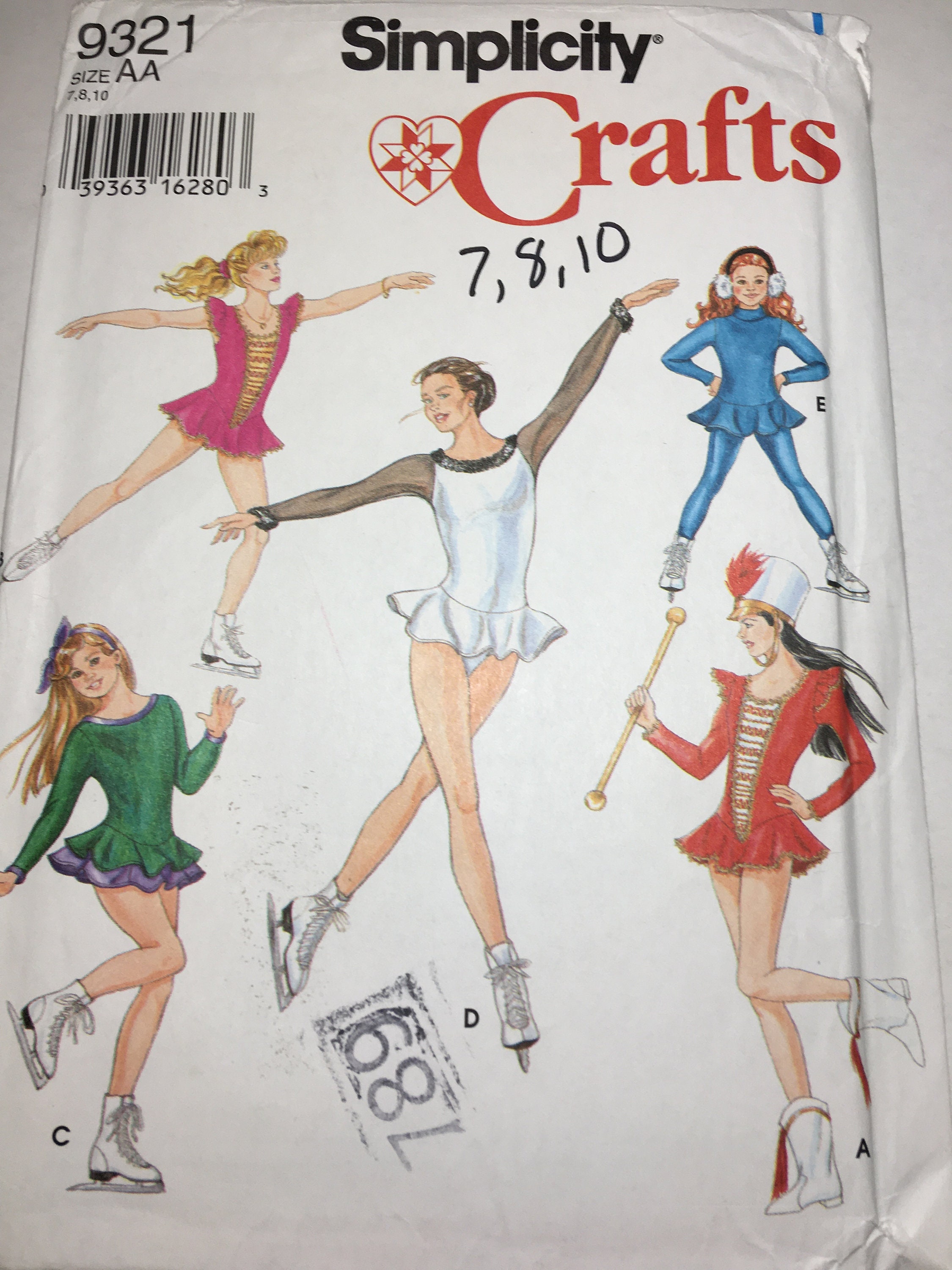 Girls Ice Skating Costume Sewing Pattern Simplicity 9321 Etsy
