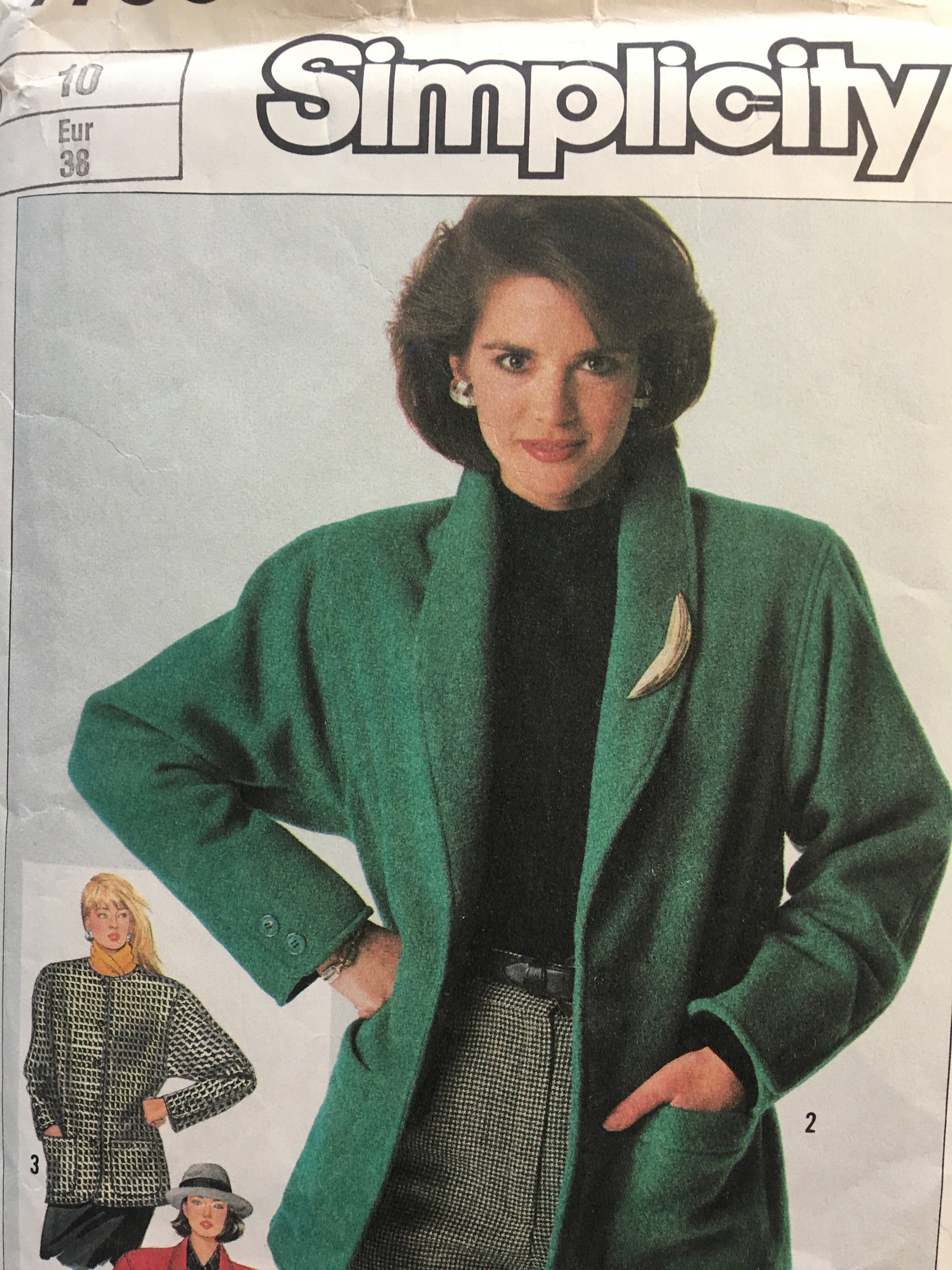 Simplicity 7700 Loose fitting lined jackets for spring 1980's sewing pattern Size 18 Bust 40 UNCUT
