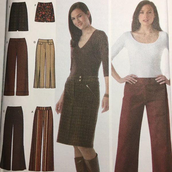 Simplicity 4965, Size P5 12, 14, 16, 18, 20, Sewing Pattern, Cropped Pants, Split Leg Pants, Front Fly, Straight Skirt Pattern, Flared Pants