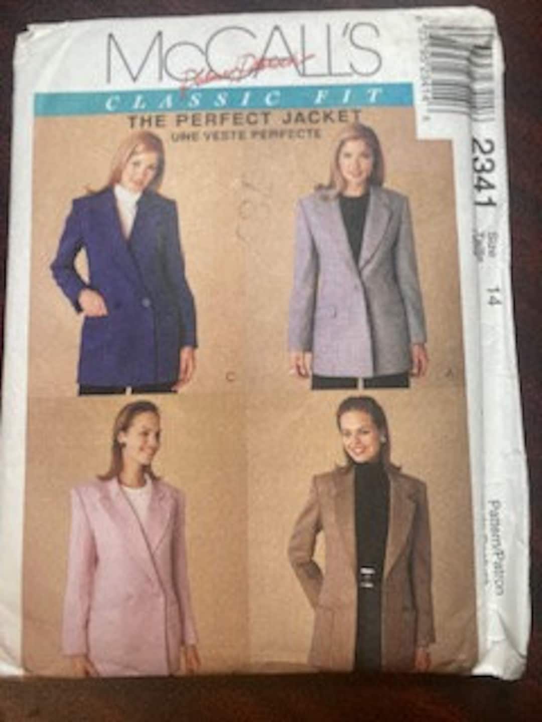 Mccalls Sewing Pattern 2341 the Perfect Jacket - Etsy