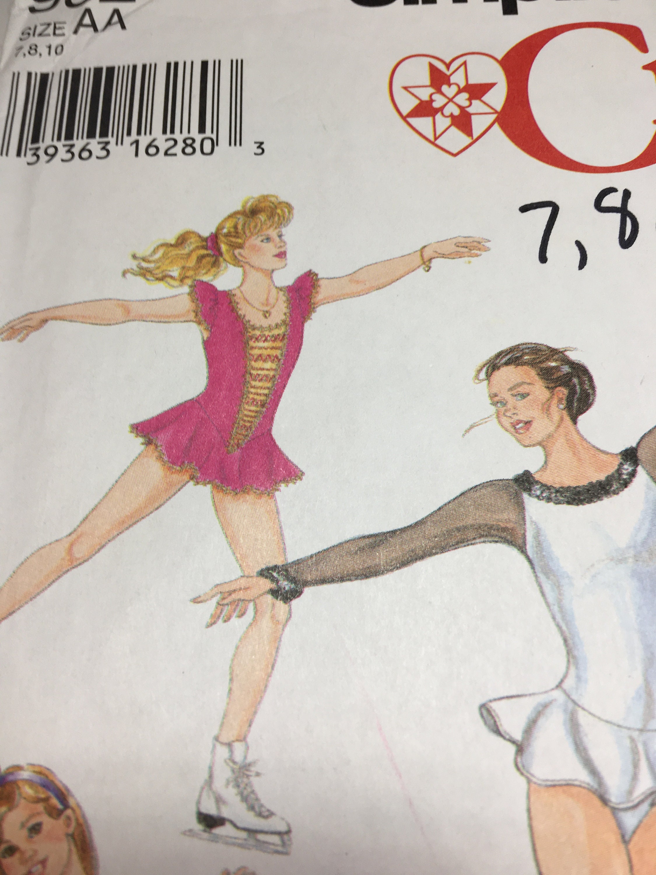 Girls Ice Skating Costume Sewing Pattern Simplicity 9321 Etsy