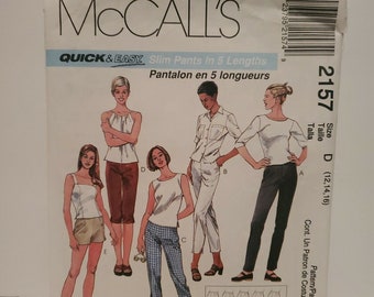 McCall's 2157 Size AX 4,6,8 Misses Slim Pants