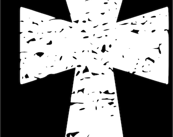 Distressed Cross Ready to Press Screen Print Transfer