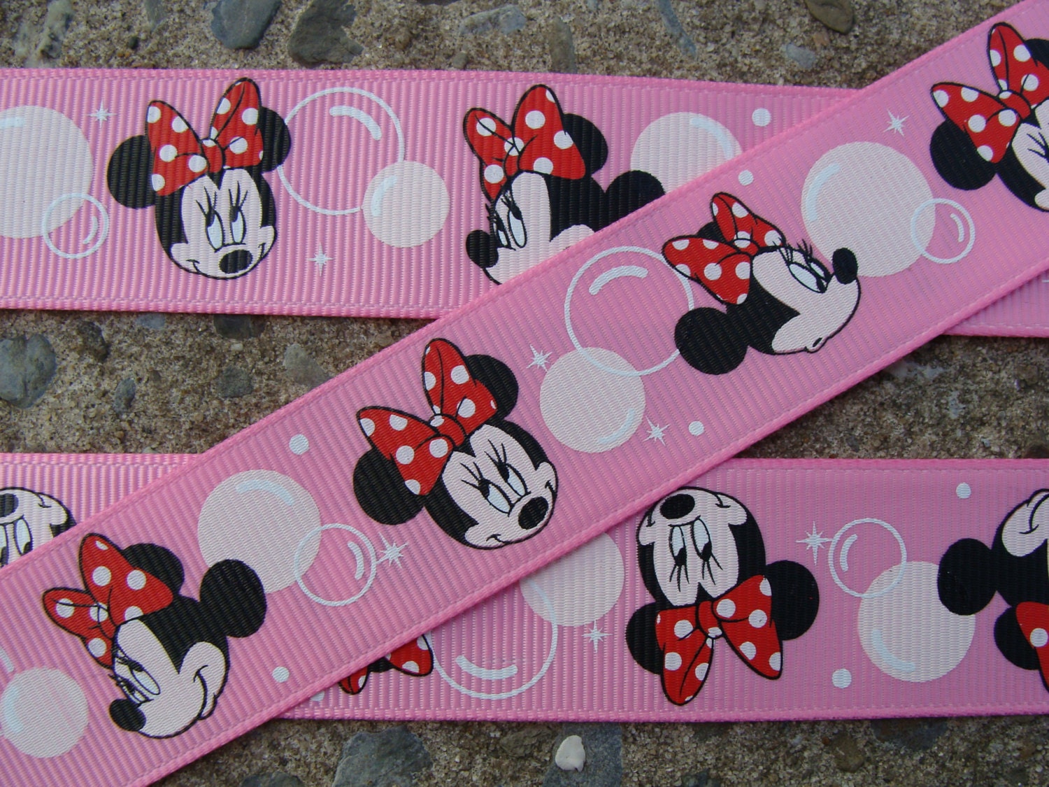 Minnie Mouse Printed Ribbon 1 3 yards hair bow ribbon | Etsy