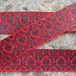 Red and Black Ribbon Fancy Ribbon Printed Ribbon 1 3 - Etsy