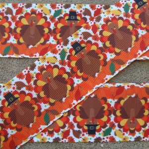 3 yards Turkey Thanksgiving Ribbon Happy Turkey Printed Ribbon 1 1/2 Hair Bow Ribbon 1.5 turkey ribbon holiday ribbon brown orange ribbon