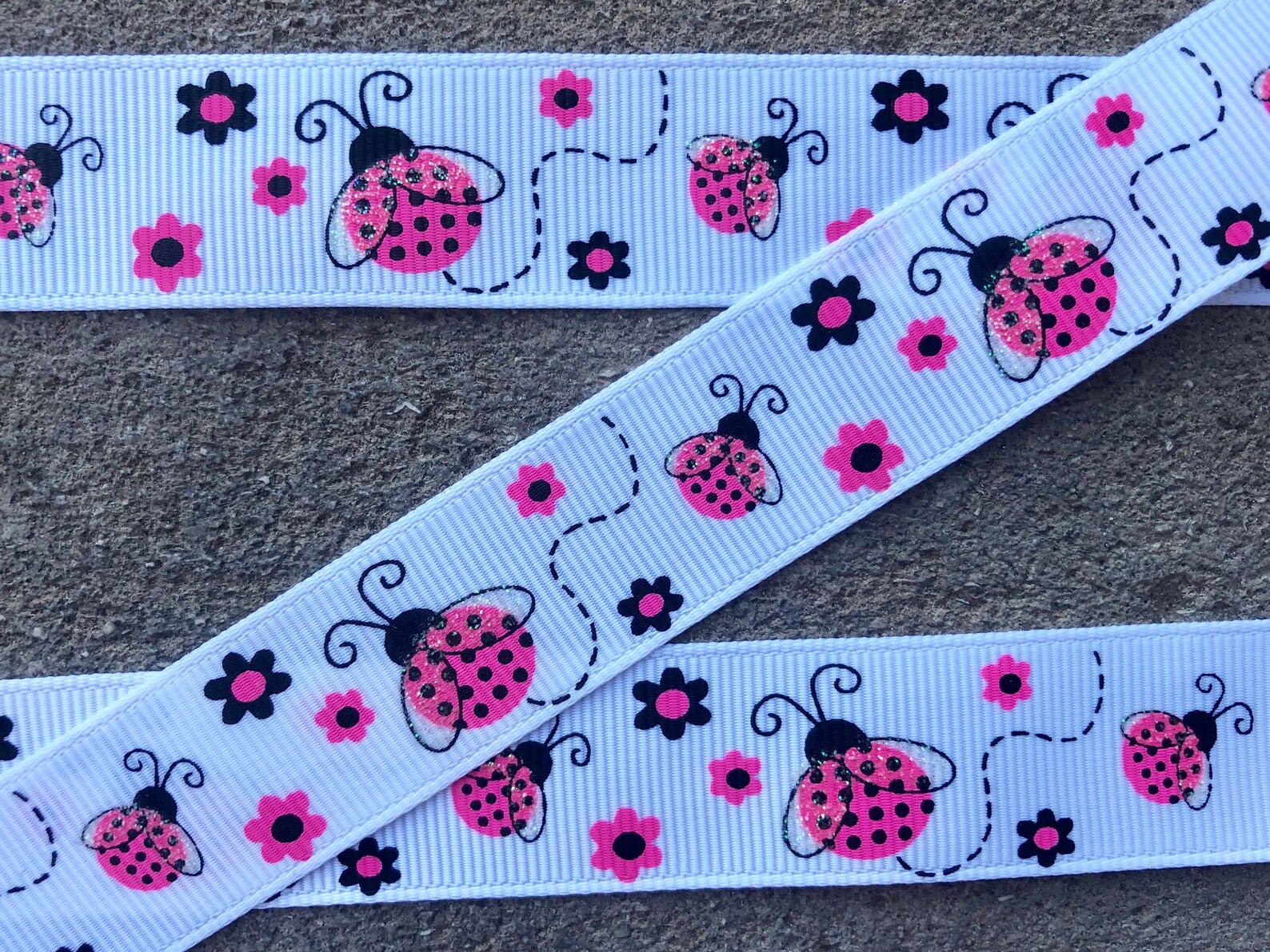 3 Yards 7/8 Pink Lady Bug Ribbon Red Ladybug Ribbon - Etsy UK