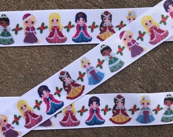 3 yards 1" Princess Ribbon printed Princess Ribbon Grosgrain ribbon with princess Hair Bow Ribbon free shipping ribbon princess party decor