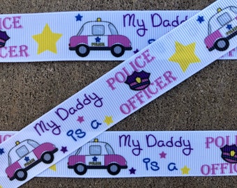 5 Yards Of 7/8 Inch \"police Car\" Grosgrain Ribbon - Australia