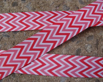 3 yards pink 7/8" Chevron Ribbon pink and white ribbon Zigzag Ribbon chevron ribbon Hair Bow Ribbon hair bow supplies Pink and Hot Pink