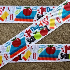 3 yards 7/8" School Ribbon Back to School Ribbon School Books Ribbon Printed Ribbon hair bow ribbon school printed ribbon free shipping