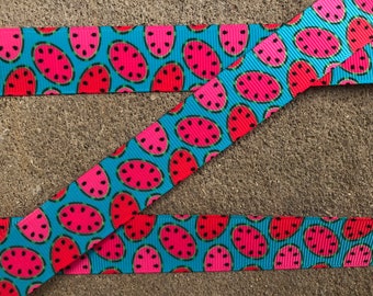 3 yards 7/8" Watermelon ribbon Grosgrain ribbon Summer ribbon Fruit ribbon pink watermelon Printed Ribbon Grosgrain Ribbon Hair Bow Ribbon