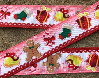3 yards Red Winter ribbon Christmas Ribbon Christmas ornaments ribbon 1" Christmas gifts Grosgrain Ribbon Hair Bow Ribbon Snowman Ribbon