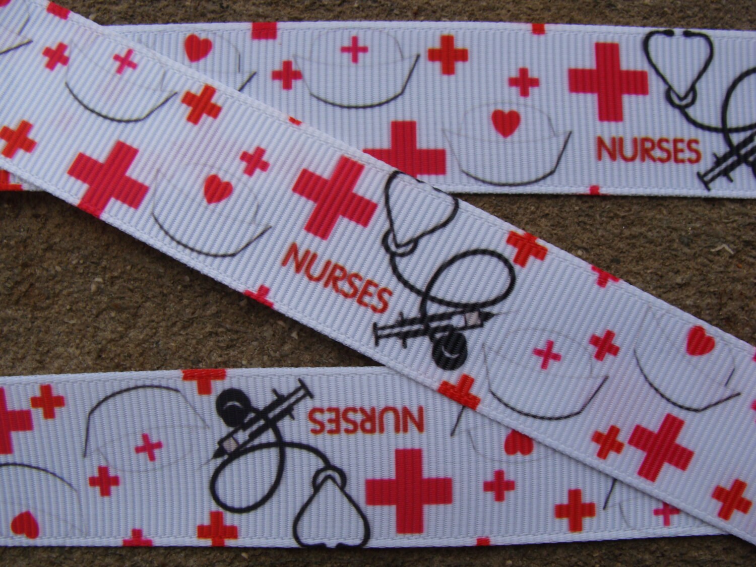 7/8 inch Nurse ribbon Hospital ribbon Printed Grosgrain Etsy