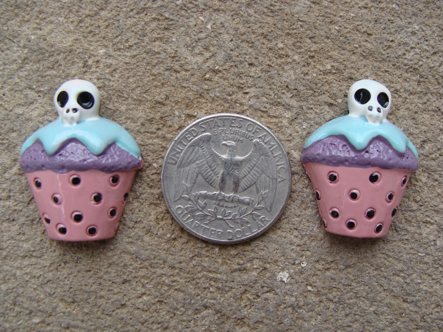 2 Halloween Cup Cake Resin Resin for Hair Bow Resins skull Etsy