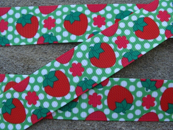 3 yards 7//8/" Pink Strawberry Grosgrain Ribbon DIY Hair Bow