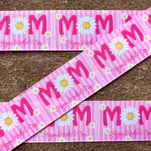 3 yards 1&quot; Mothers Day ribbon Daisy ribbon Summer Flowers Ribbon Grosgrain Printed Ribbon white flowers Hair Bow Ribbon free shipping